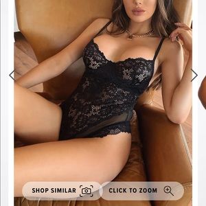 NWT Fashion Nova Black Lace Teddy Lingerie
